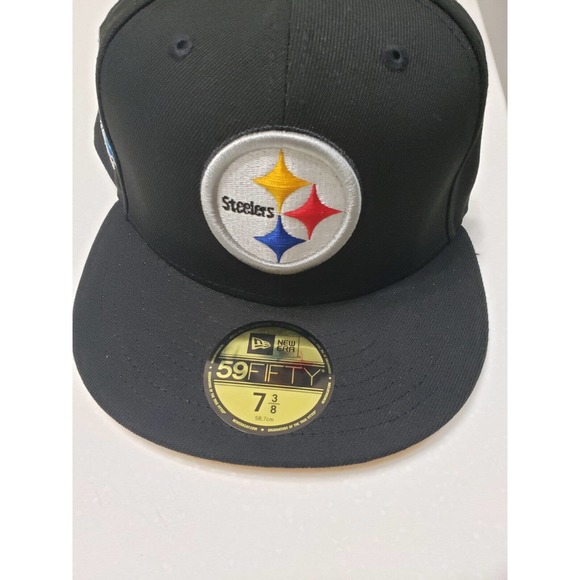 Pittsburgh Steelers Cap Hat 2004 Pro Bowl Patch Black 7 3/8 59Fifty New Era - Picture 1 of 6